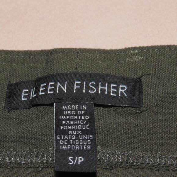 Eileen Fisher Green Elastic Waist Stretch Pull On Mid-Rise Pants - Picture 7 of 8
